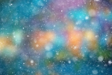 Renkli arka plan kar yağışı akşam ışıkları, yumuşak ışık bulanıklığı