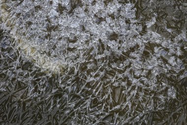 desen buz çatlakları, beyaz buz kristalleri, kış ayazı arka planı