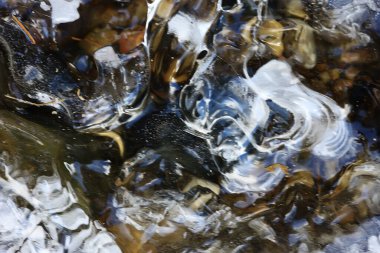 desen buz çatlakları, beyaz buz kristalleri, kış ayazı arka planı