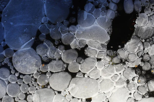 Ice Puddle Background Abstract Winter Seasonal Cold Blue — Stock Photo, Image