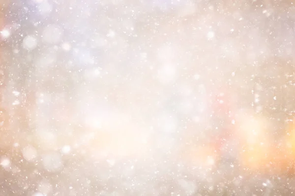 Śnieg Abstrakcyjny Ciepły Blask Tło Zimowy Projekt Bożego Narodzenia — Zdjęcie stockowe