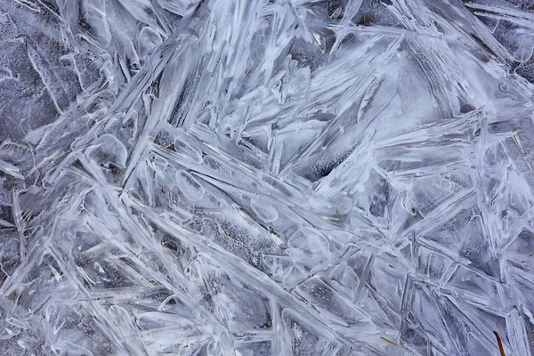 desen buz çatlakları, beyaz buz kristalleri, kış ayazı arka planı