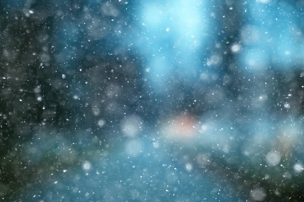 Abstract Blauwe Achtergrond Sneeuwvlokken Nieuwjaar Gloeiend Design — Stockfoto