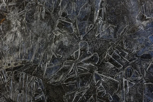 Texture Crepe Ghiaccio Cristalli Ghiaccio Bianchi Sfondo Gelo Invernale — Foto Stock