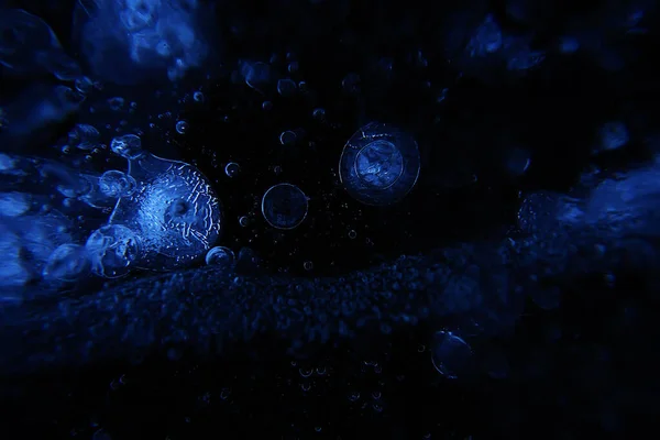 Vzduch Pod Ledovými Bublinami Abstraktní Sezónní Zimní Chladné Pozadí Mimo — Stock fotografie