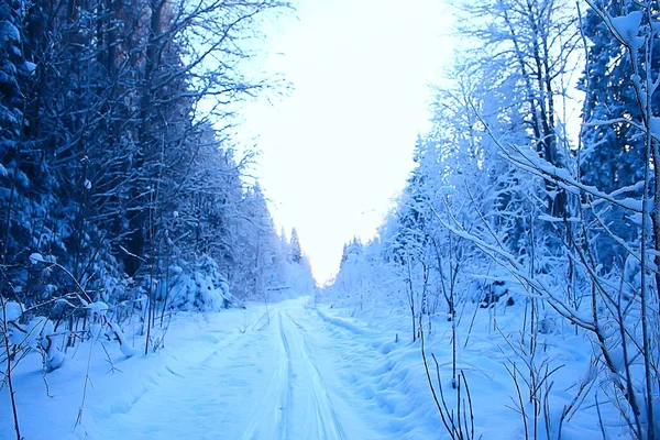 Winter Road Abstract Landscape Seasonal Path December Snow — Stock Photo, Image