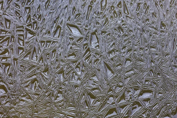 Texture Ice Cracks White Ice Crystals Winter Frost Background — Stock Photo, Image