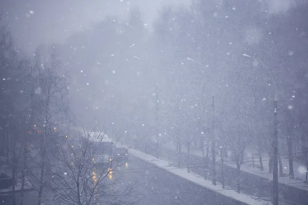 冬季道路抽象景观 季节性道路12月雪 — 图库照片