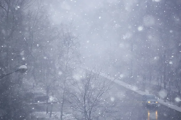 冬季道路抽象景观 季节性道路12月雪 — 图库照片