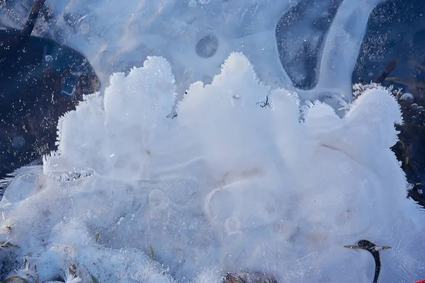 Textura Hielo Otoño Abstracto Hielo Helada Fondo —  Fotos de Stock