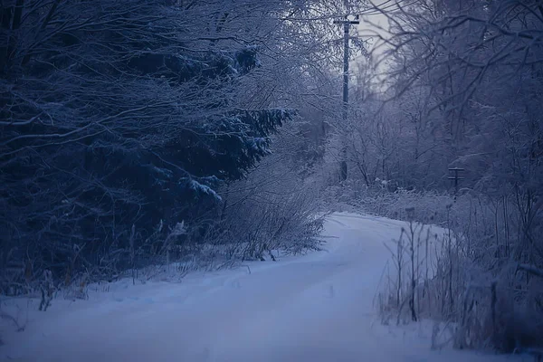 Zimní Cesta Abstraktní Krajina Sezónní Cesta Prosinec Sníh — Stock fotografie