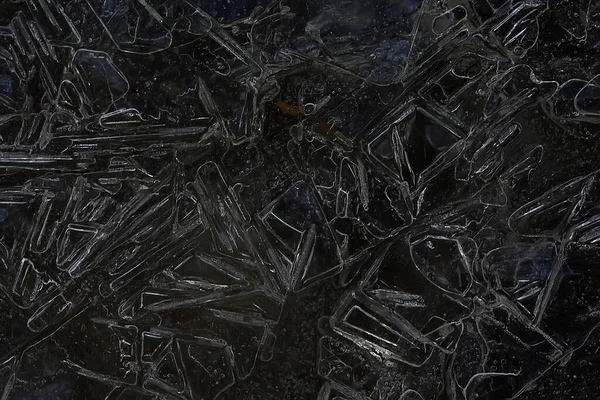 Texture Crepe Ghiaccio Cristalli Ghiaccio Bianchi Sfondo Gelo Invernale — Foto Stock