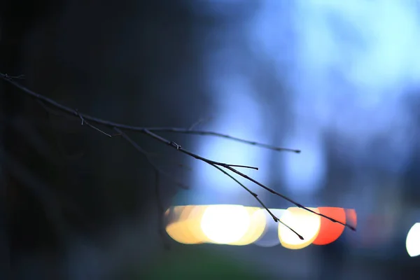 Wieczorne Światła Zamazane Tło Bokeh Jesień Abstrakcyjne Tło Miasta Jesień — Zdjęcie stockowe