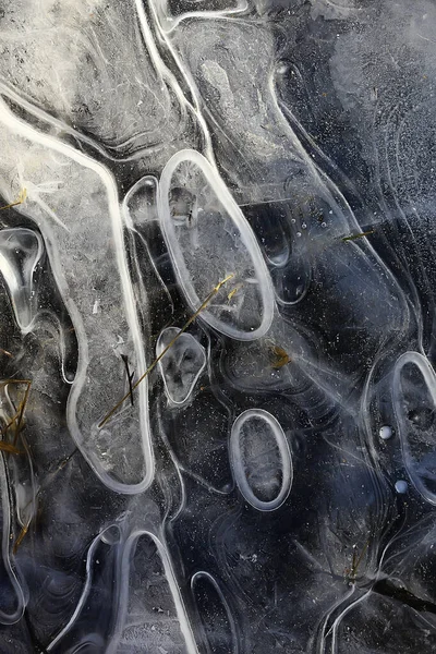 Трещины Текстуре Льда Кристаллы Белого Льда Зимний Морозный Фон — стоковое фото