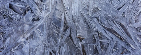 Υφή Ρωγμές Πάγου Λευκά Κρύσταλλα Πάγου Φόντο Παγετό Χειμώνα — Φωτογραφία Αρχείου