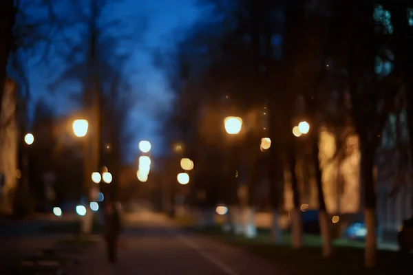 Este Fények Elmosódott Háttér Bokeh Ősz Elvont Város Háttér Ősz — Stock Fotó