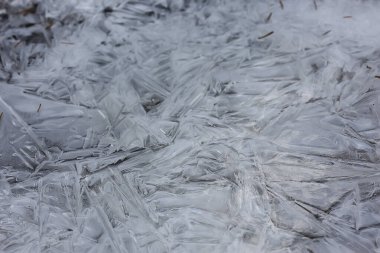 desen buz çatlakları, beyaz buz kristalleri, kış ayazı arka planı