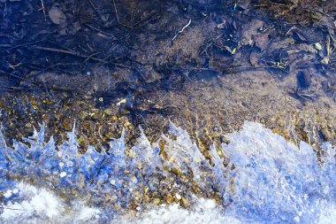 Buz birikintisi arka plan soyut, kış mevsimsel soğuk mavisi