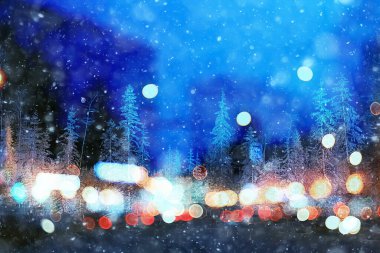 Orman ışıkları, noel manzarası, yılbaşı kartpostalları...