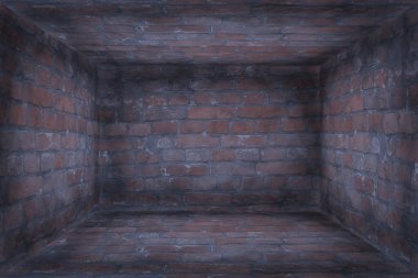 3D oda klasik beton, soyut arkaplan boş oda perspektifi duvar zemin köşe