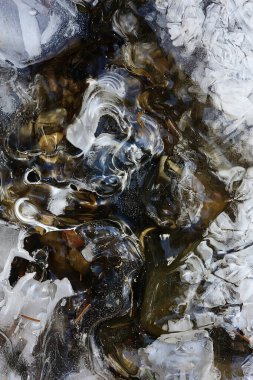 desen buz çatlakları, beyaz buz kristalleri, kış ayazı arka planı