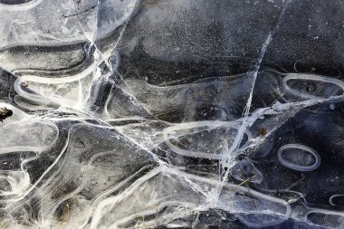 desen buz çatlakları, beyaz buz kristalleri, kış ayazı arka planı