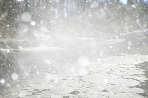 Schnee Eis Weich Weißer Hintergrund Verschwommen Winter Tapete Leer — Stockfoto