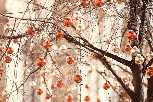 Árbol Navidad Vidrio Juguete Naturaleza Fondo Navidad Tarjeta Finland Laponia — Foto de Stock