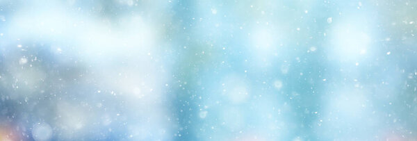 abstract blue background snow snowflakes, new year, glow design