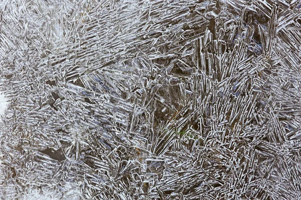 Desen Buz Çatlakları Beyaz Buz Kristalleri Kış Ayazı Arka Planı — Stok fotoğraf