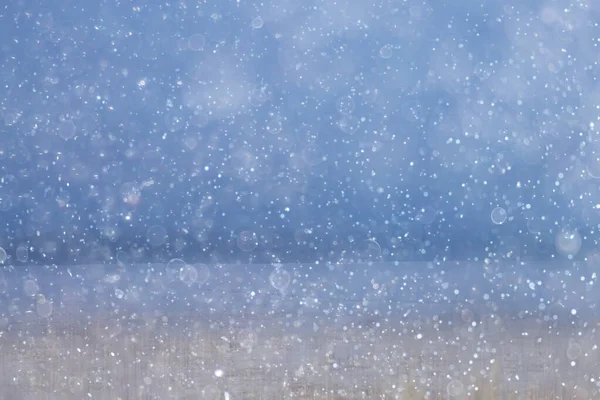 Bulanık Arka Plan Kar Yağışı Doğası Soyut Düşen Kar Taneleri — Stok fotoğraf