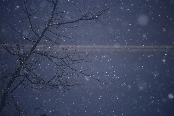 Suddig Bakgrund Snöfall Natur Abstrakt Fallande Snöflingor Design — Stockfoto