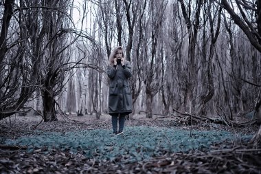 Mankenin romantik sonbahar portresi, kadın, sonbahar mevsiminde dışarı bak, sonbahar havası