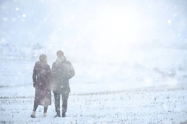 Paesaggio Invernale Sfondo Grande Campo Vista Neve Invernale Nevicate Stagionali — Foto Stock