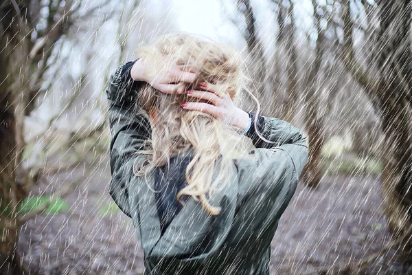 Romantico Ritratto Autunnale Modella Donna Autunno Sguardo Stagionale Fuori Tempo — Foto Stock