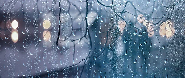 Autunno Notte Pioggia Città Persone Astratto Stagione Autunno Inverno Sfondo — Foto Stock
