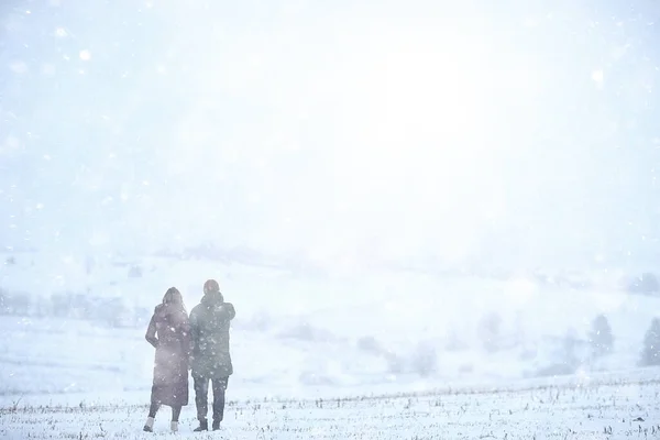 Χειμερινό Τοπίο Φόντο Μεγάλη Στον Τομέα Χειμερινή Άποψη Χιονιού Εποχιακή — Φωτογραφία Αρχείου