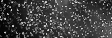 Gümüş bokeh daireler, soyut bulanık arkaplan tatil tasarımı