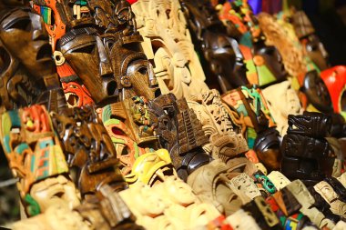 Cancun, Meksika - 23 Kasım: Cancun 'da Maya hatıraları, 23 Kasım 2019 Cancun, Meksika