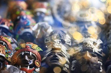 Cancun, Meksika - 23 Kasım: Cancun 'da Maya hatıraları, 23 Kasım 2019 Cancun, Meksika