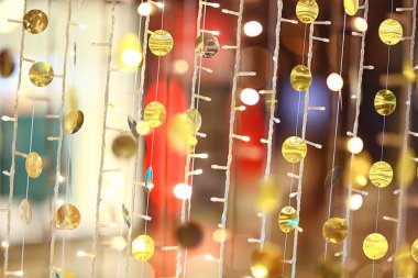 Altın bokeh bulanık çember arka plan, soyut bulanık tasarım deseni