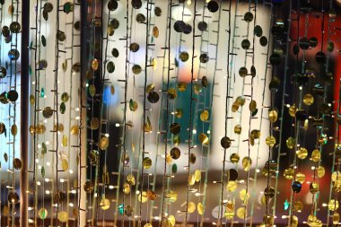 Altın bokeh bulanık çember arka plan, soyut bulanık tasarım deseni