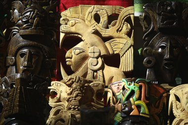 Cancun, Meksika - 23 Kasım: Cancun 'da Maya hatıraları, 23 Kasım 2019 Cancun, Meksika