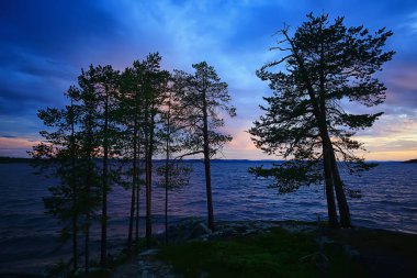 Finlandiya Göl Manzarası, Yaz Su Yansıması İskandinavya