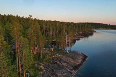Orman gölü manzarası, manzara doğa manzarası ormanı, arka plan