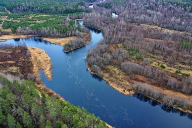 Dağ altai nehri manzaralı İHA, Altai turizmi manzaralı