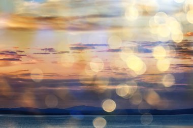 Yaz günbatımı gölü, doğa, güzel gökyüzü