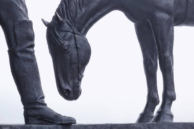 Vologda, Rusya - 22 Ağustos - Konstantin Batyushkov anıtı at, tarihi manzara, manzara, 22 Ağustos 2020 Vologda, Rusya