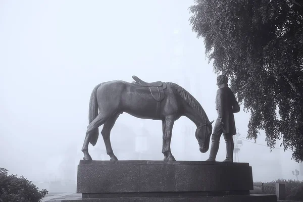 Vologda Russia Agosto Monumento Konstantin Batyushkov Con Cavallo Vista Storica — Foto Stock