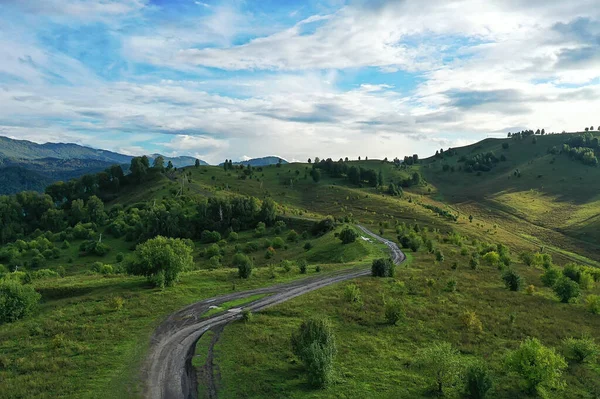 Altaï Montagnes Panorama Vue Drone Colline Vue Sur Nature Paysage — Photo